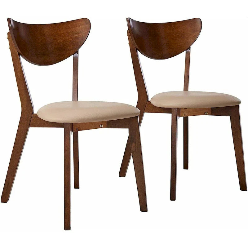 Chaises de salle à manger rétro design mid-century, châtaigne (lot de 2)
