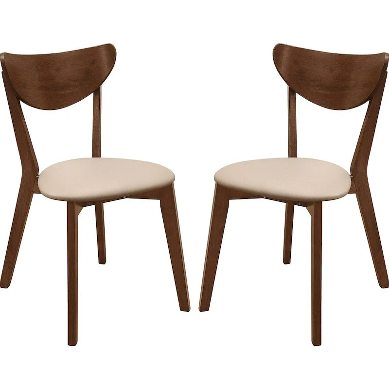 Chaises de salle à manger rétro design mid-century, châtaigne (lot de 2)