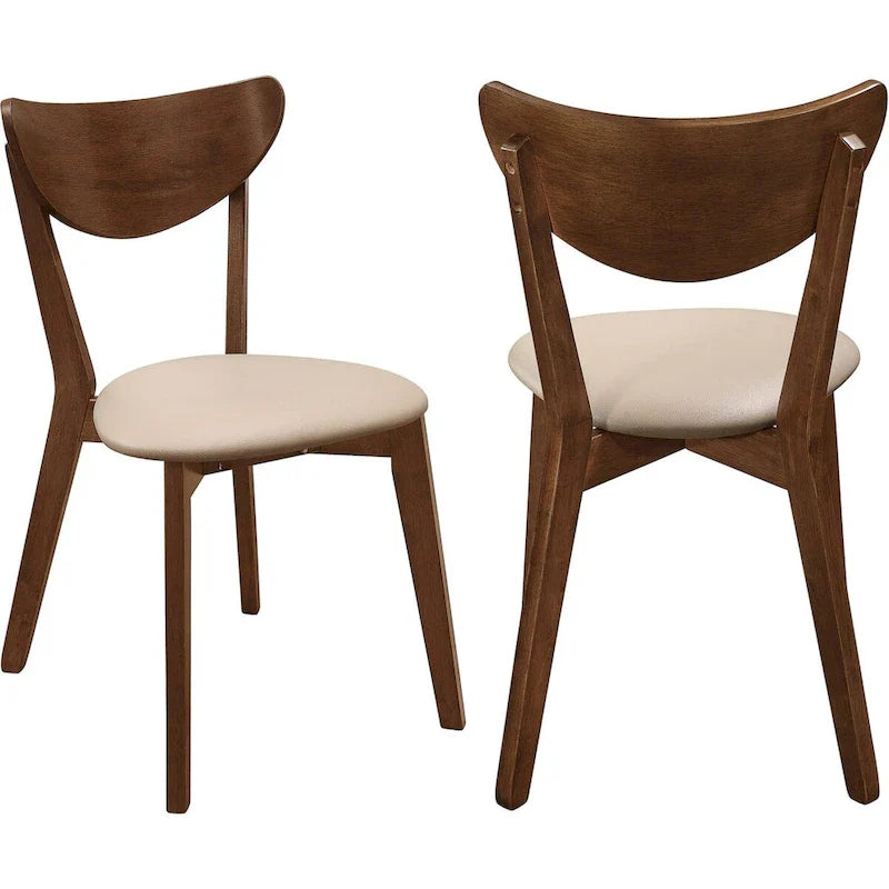 Chaises de salle à manger rétro design mid-century, châtaigne (lot de 2)