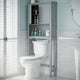 RiverRidge Somerset Meuble de Rangement mural gain de place au-dessus des toilettes avec étagère réglable - Gris