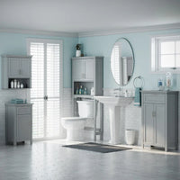 RiverRidge Somerset Meuble de Rangement mural gain de place au-dessus des toilettes avec étagère réglable - Gris