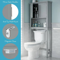 RiverRidge Somerset Meuble de Rangement mural gain de place au-dessus des toilettes avec étagère réglable - Gris