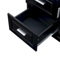 Meuble de rangement haut et large avec portes pour salle de bain, trois tiroirs