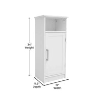 Meuble de rangement organisateur de sol avec porte à fermeture magnétique et étagères