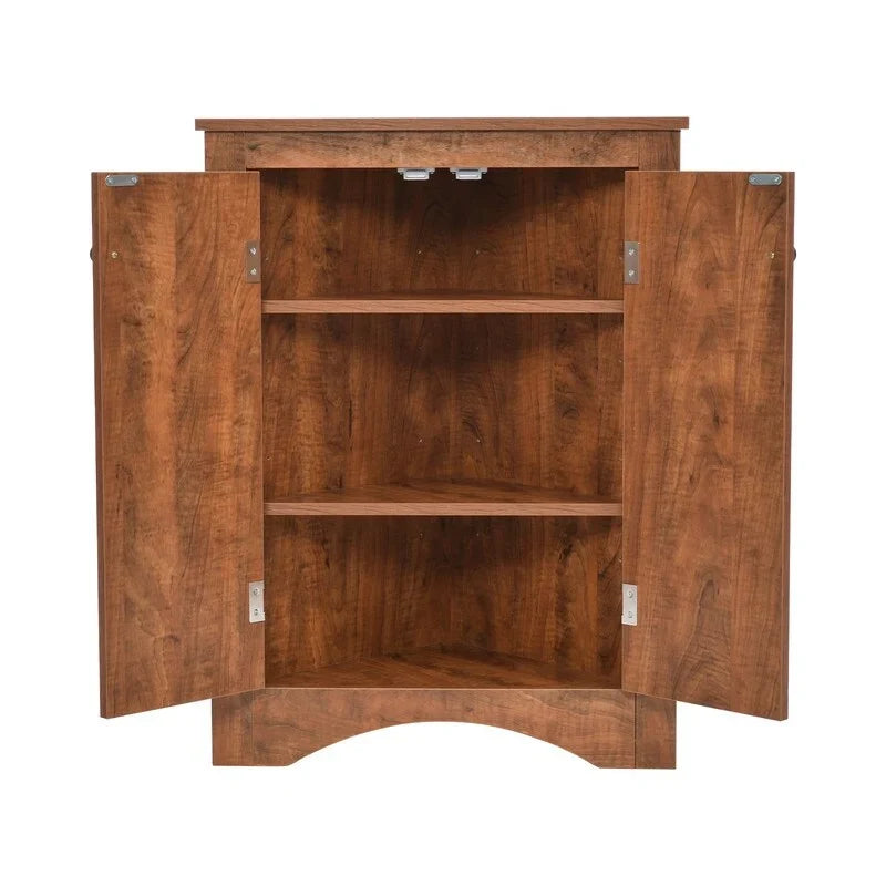 Armoire de rangement triangulaire autonome de salle de bain avec étagères réglables