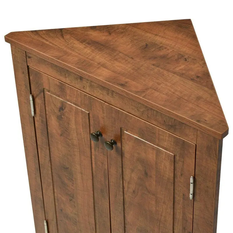 Armoire de rangement triangulaire autonome de salle de bain avec étagères réglables