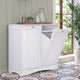 Meuble panier à linge double à abattant RiverRidge Ashland avec sacs de rangement en tissu amovibles - Blanc