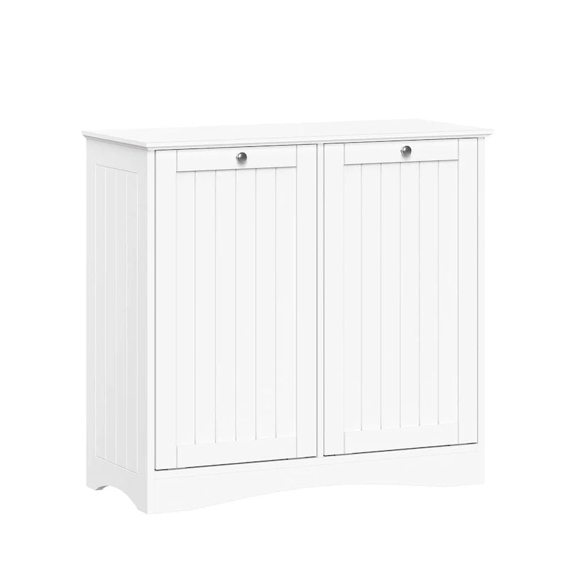 Meuble panier à linge double à abattant RiverRidge Ashland avec sacs de rangement en tissu amovibles - Blanc
