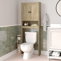 Meuble de rangement pour cabinet de toilette de ferme marron avec 2 étagères