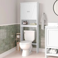 Meuble de rangement pour cabinet de toilette de ferme marron avec 2 étagères