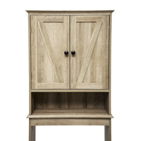 Meuble de rangement pour cabinet de toilette de ferme marron avec 2 étagères