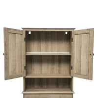 Meuble de rangement pour cabinet de toilette de ferme marron avec 2 étagères