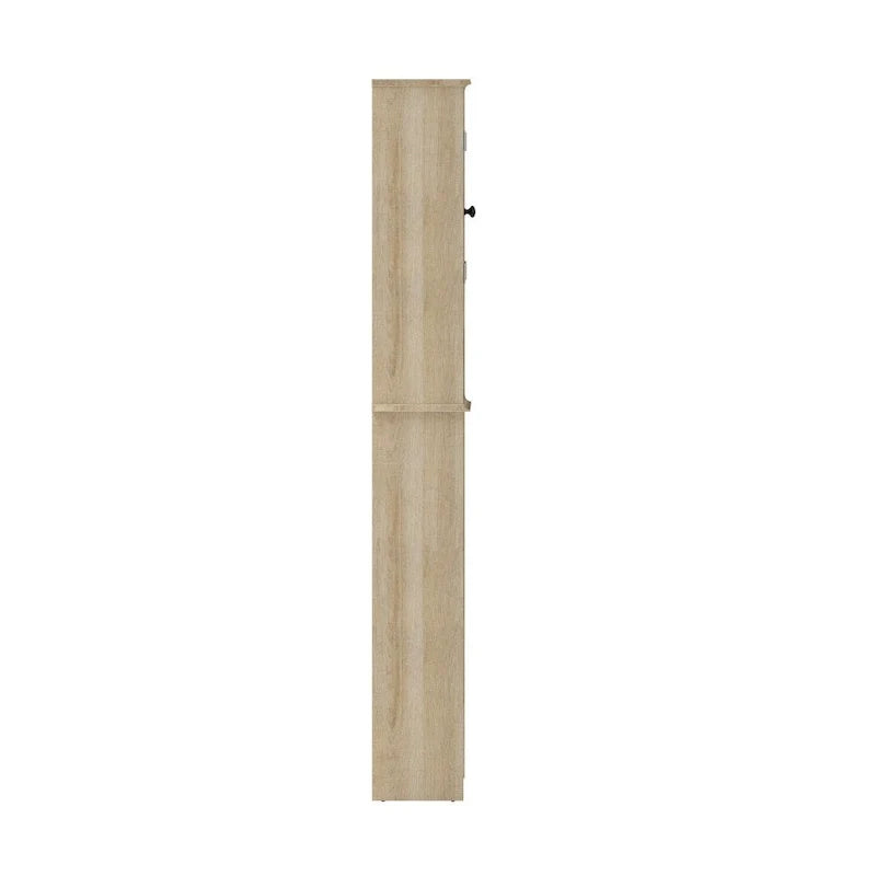 Meuble de rangement pour cabinet de toilette de ferme marron avec 2 étagères