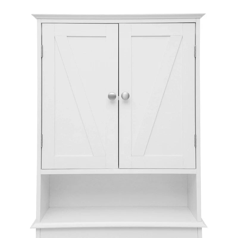 Meuble de rangement pour cabinet de toilette de ferme marron avec 2 étagères