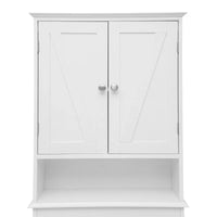 Meuble de rangement pour cabinet de toilette de ferme marron avec 2 étagères