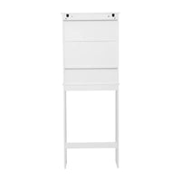 Meuble de rangement pour cabinet de toilette de ferme marron avec 2 étagères