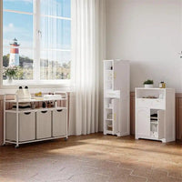 Armoire de rangement haute sur pied pour salle de bain avec 2 portes - 11,81 P x 15,75 l x 66,93 H