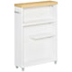 Meuble de salle de bain étroit à roulettes, organisateur de rangement, blanc