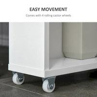 Meuble de salle de bain étroit à roulettes, organisateur de rangement, blanc