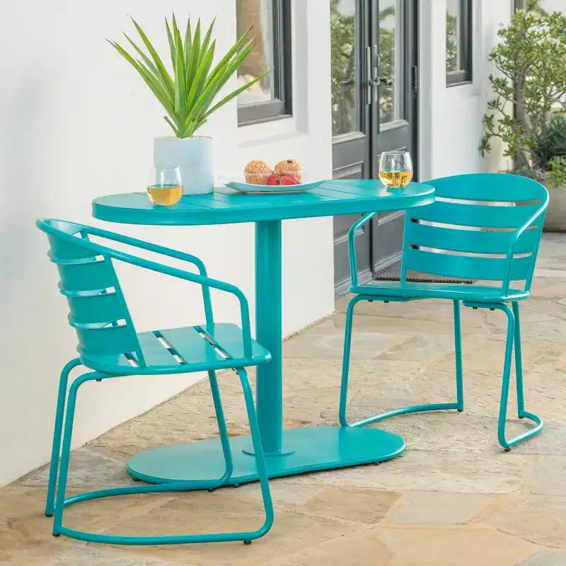 Ensemble de bistro 3 pièces en fer pour patio Santa Monica - Christopher Knight Home