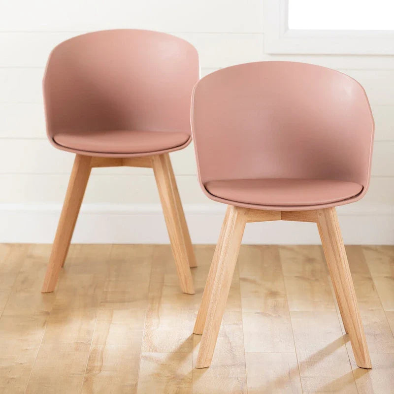 Lot de 2 chaises de salle à manger Flam avec pieds en bois de hêtre