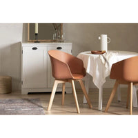 Lot de 2 chaises de salle à manger Flam avec pieds en bois de hêtre