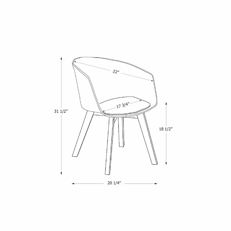 Lot de 2 chaises de salle à manger Flam avec pieds en bois de hêtre