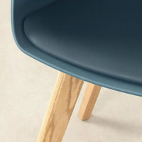Lot de 2 chaises de salle à manger Flam avec pieds en bois de hêtre