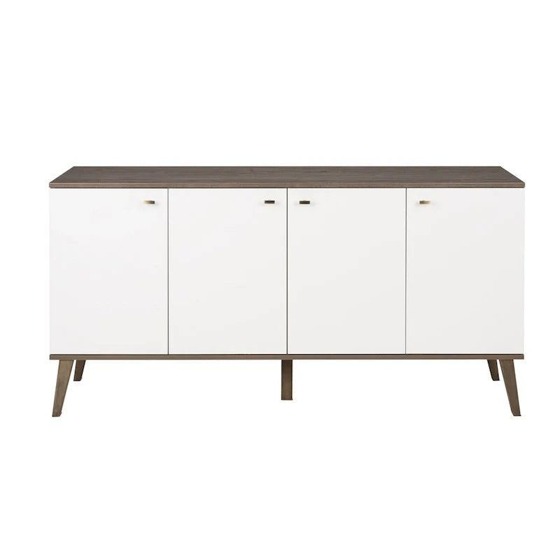 Buffet 4 portes Prepac Milo de style moderne du milieu du siècle - 64 L x 32 H x 16 P