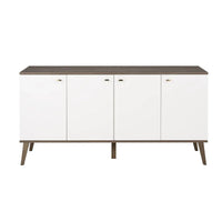 Buffet 4 portes Prepac Milo de style moderne du milieu du siècle - 64 L x 32 H x 16 P