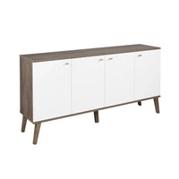 Buffet 4 portes Prepac Milo de style moderne du milieu du siècle - 64 L x 32 H x 16 P