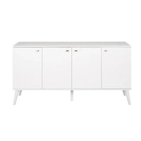 Buffet 4 portes Prepac Milo de style moderne du milieu du siècle - 64 L x 32 H x 16 P