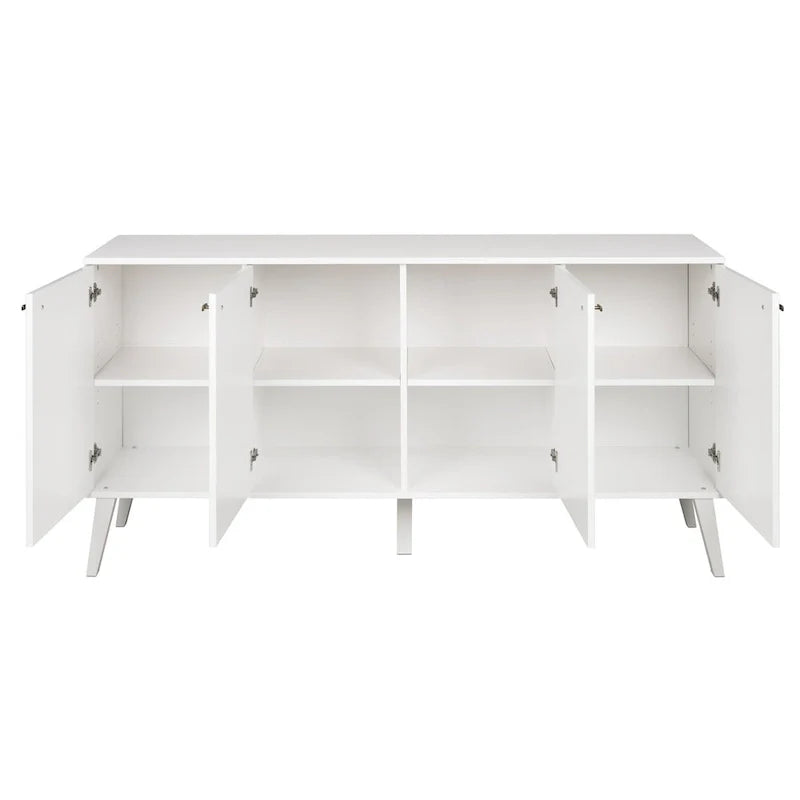 Buffet 4 portes Prepac Milo de style moderne du milieu du siècle - 64 L x 32 H x 16 P