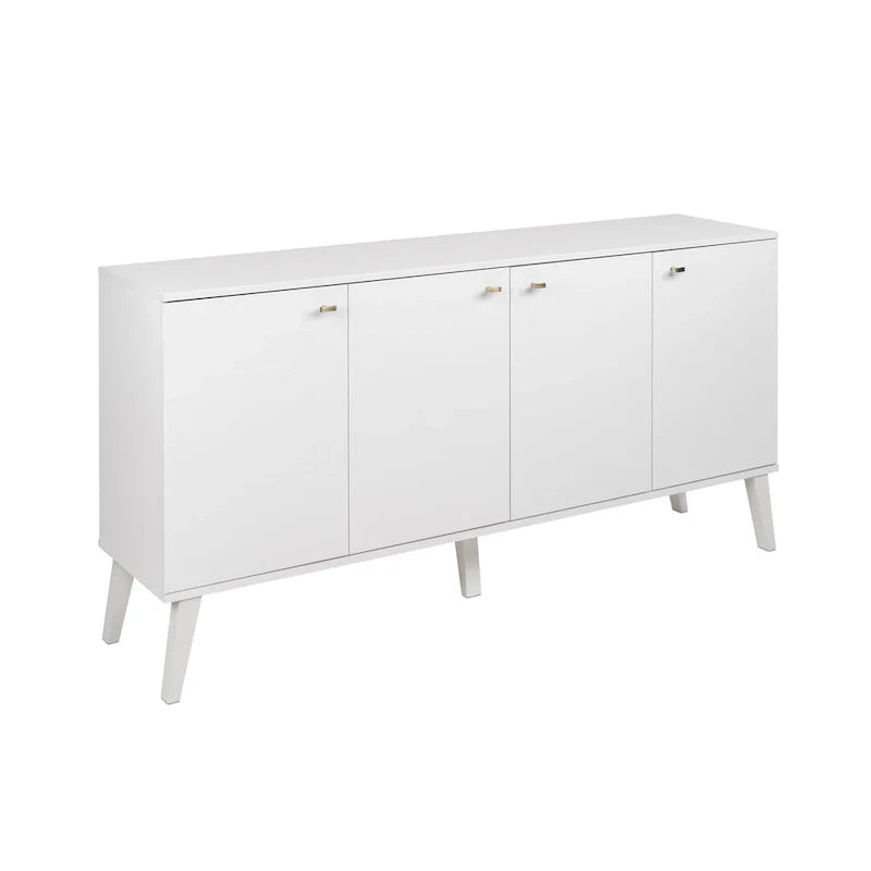 Buffet 4 portes Prepac Milo de style moderne du milieu du siècle - 64 L x 32 H x 16 P