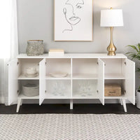 Buffet 4 portes Prepac Milo de style moderne du milieu du siècle - 64 L x 32 H x 16 P
