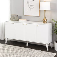 Buffet 4 portes Prepac Milo de style moderne du milieu du siècle - 64 L x 32 H x 16 P