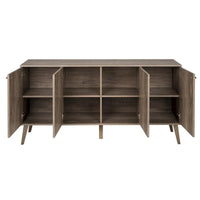 Buffet 4 portes Prepac Milo de style moderne du milieu du siècle - 64 L x 32 H x 16 P