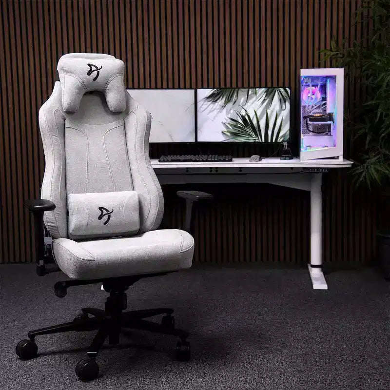Chaise de bureau et de jeu Arozzi Vernazza en tissu doux avec oreillers de soutien lombaire et cervical souples