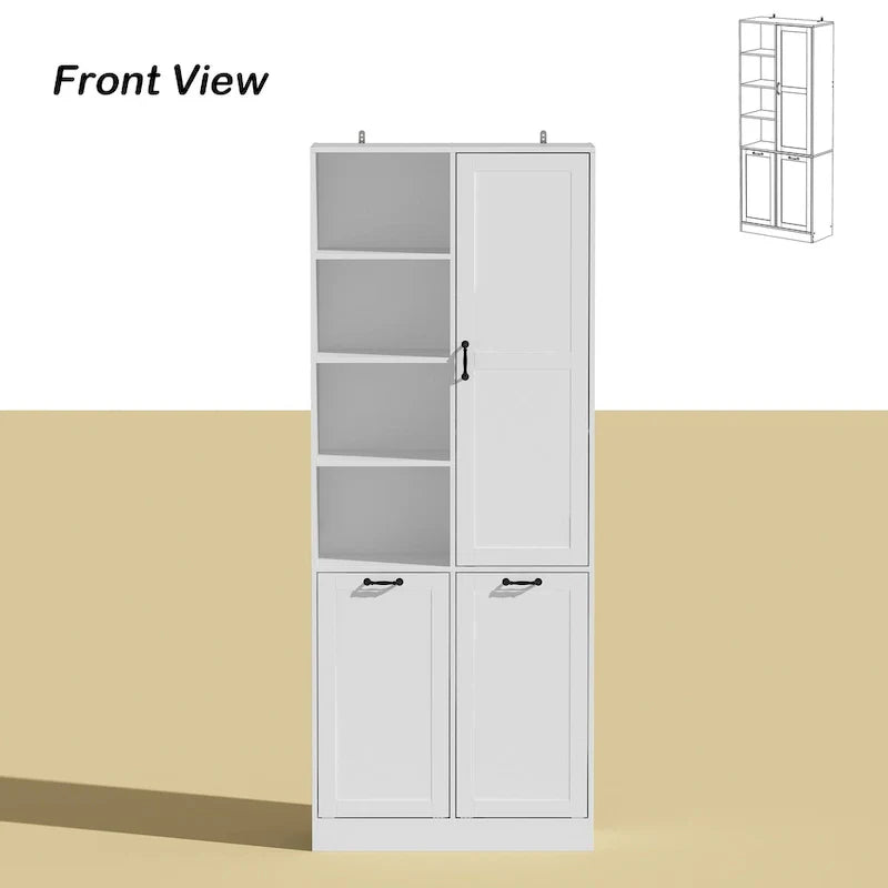 Meuble de buffet blanc élégant avec tiroirs rotatifs Meuble de buanderie
