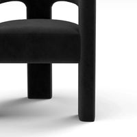 SEYNAR Chaise de salle à manger moderne glam en velours rembourrée, chaise d'appoint à dossier ouvert, lot de 6