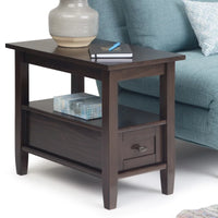 WYNDENHALL Norfolk Table d'appoint étroite de style transitionnel rectangulaire en bois massif, 35,5 cm de large – 35,5 cm de large