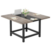 Petite table de salle de conférence pour 4 personnes, bureau carré en bois 40 pouces pour bureau à domicile - 39 pouces de profondeur