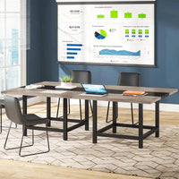 Petite table de salle de conférence pour 4 personnes, bureau carré en bois 40 pouces pour bureau à domicile - 39 pouces de profondeur