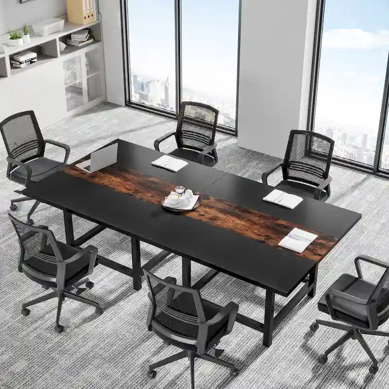 Petite table de salle de conférence pour 4 personnes, bureau carré en bois 40 pouces pour bureau à domicile - 39 pouces de profondeur