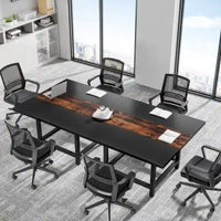 Petite table de salle de conférence pour 4 personnes, bureau carré en bois 40 pouces pour bureau à domicile - 39 pouces de profondeur