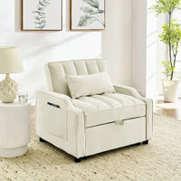 Fauteuil convertible en velours