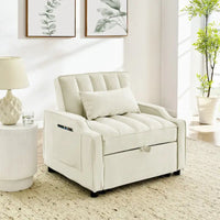 Fauteuil convertible en velours