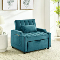 Fauteuil convertible en velours