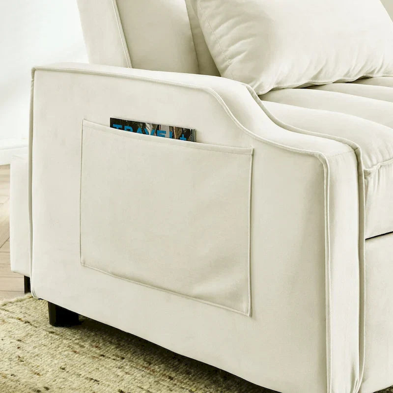 Fauteuil convertible en velours