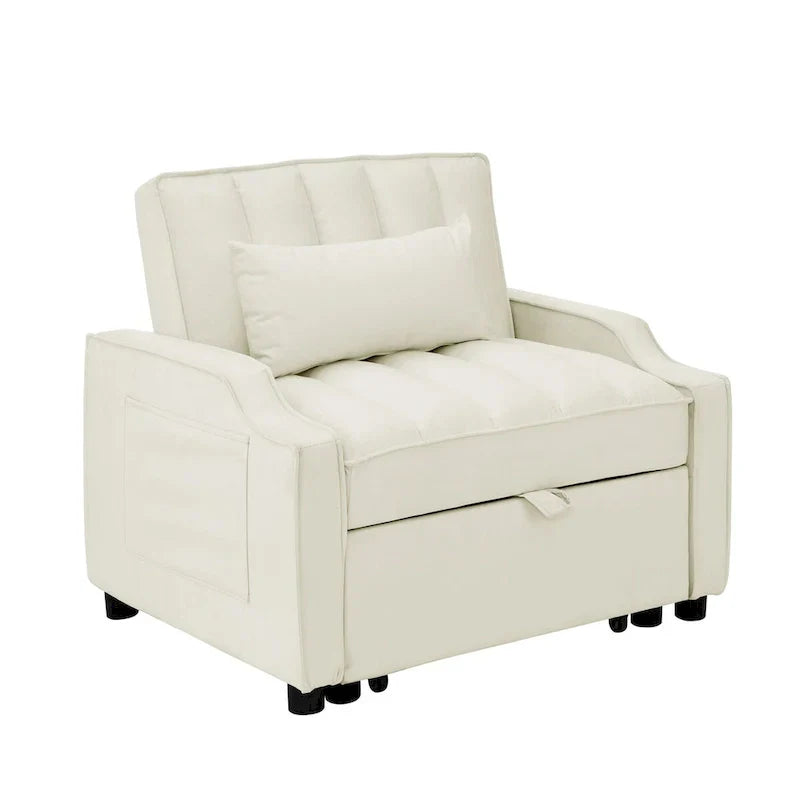 Fauteuil convertible en velours